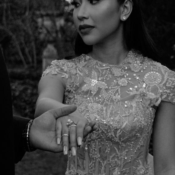 Custom Made Jeweled Diamond Flower Dress - Picture 3 of 5